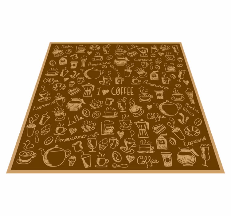 Wunderbare kaffee vinyl küchenmatte - TenStickers
