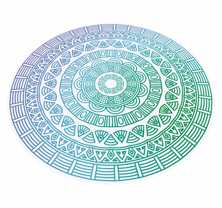 Wunderschöner dekorativer runder mandala-vinylteppich - TenStickers