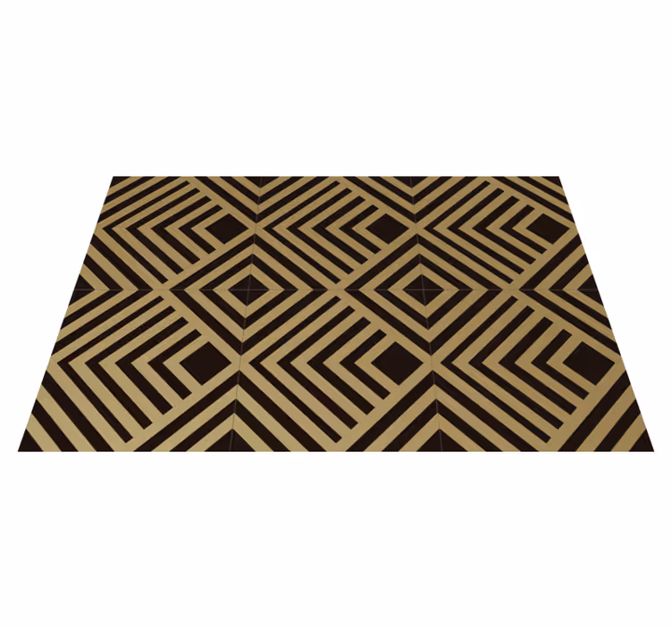 Geometrischer vinylteppich aus schwarzem diamant - TenStickers