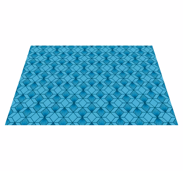 Geometrischer vinylteppich des blauen würfels - TenStickers