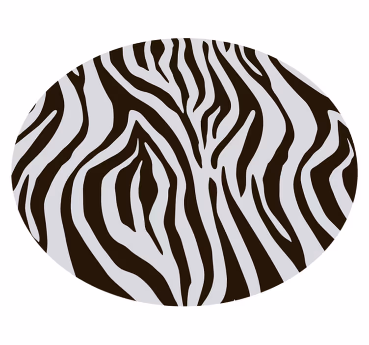 Spektakulärer runder vinylteppich mit zebradruck - TenStickers