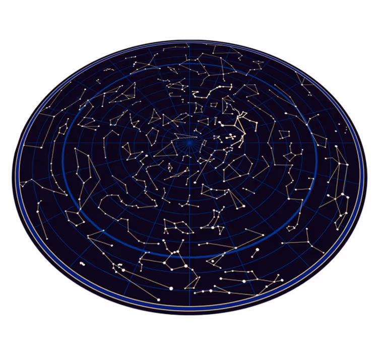 Wunderbare runde tierkreis costellations vinyl teppich - TenStickers