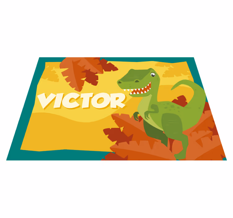 Dinosaurier vinyl teppich mit namen - TenStickers