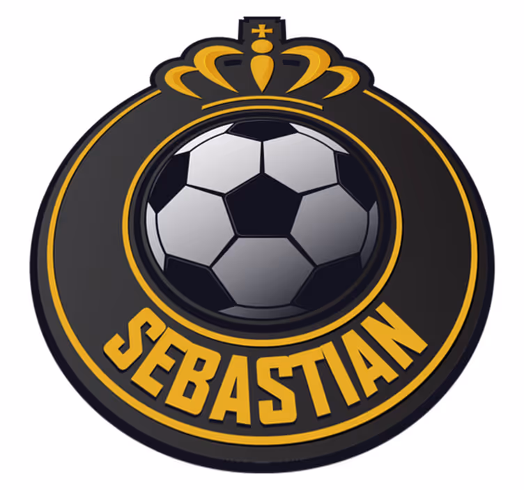 Personalisierter fußballball vinyl teppich mit namen - TenStickers