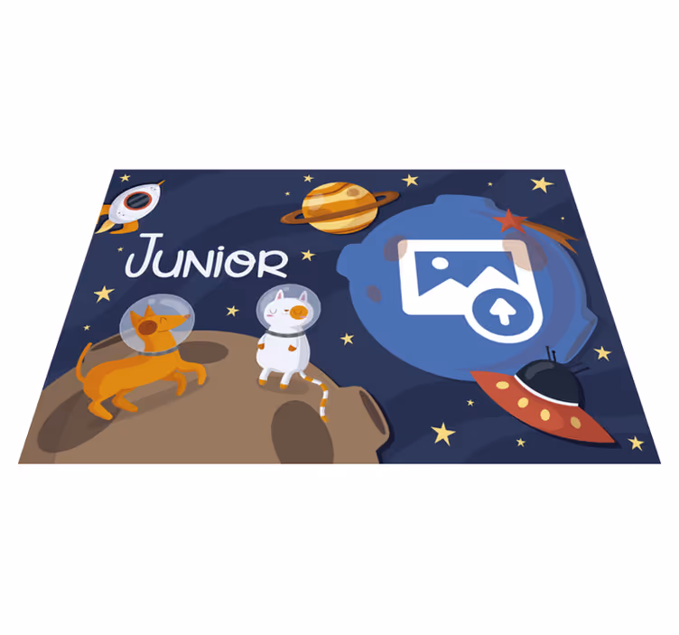 Vinyl Teppich mit Namen weltraumthema - TenStickers