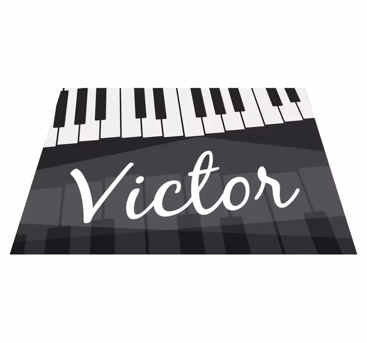 Vinyl Teppich mit Namen klaviertastatur anpassbar - TenStickers