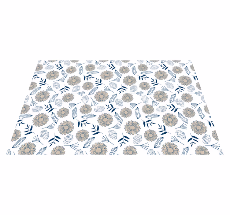 Beige Gänseblümchen Schlafzimmer Vinyl Teppich - TenStickers