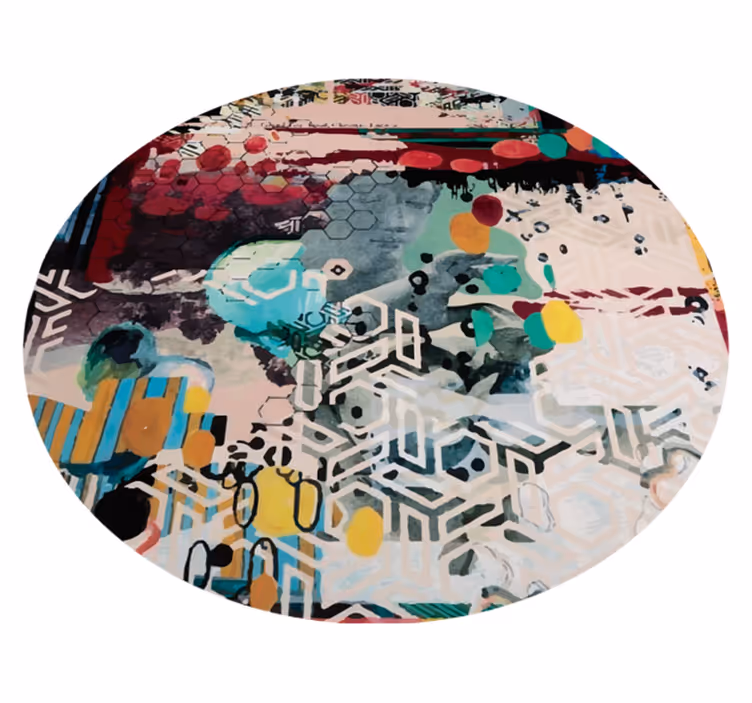 Urbane Kunst moderner Vinylteppich rund - TenStickers