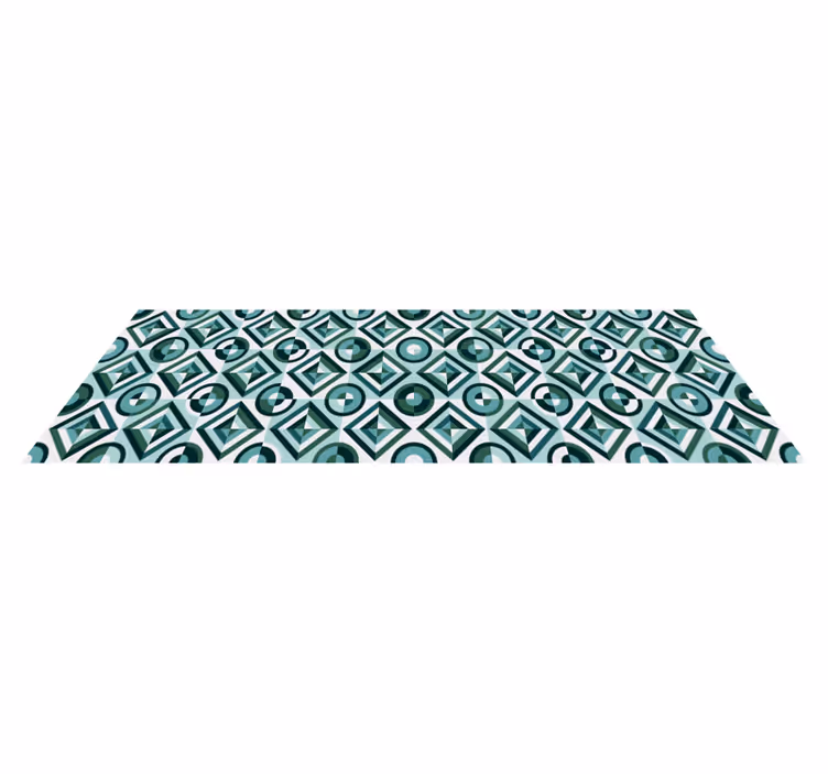 Retro Symbole Mosaik Vinyl Teppich - TenStickers