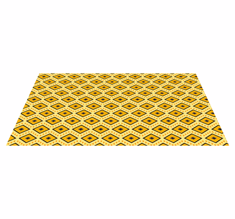 Gelbe Augen Ethnischer Vinyl Teppich - TenStickers
