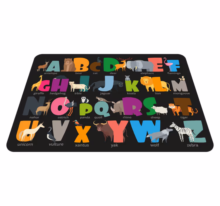 Vinyl Teppich Buchstaben Tieralphabet - TenStickers