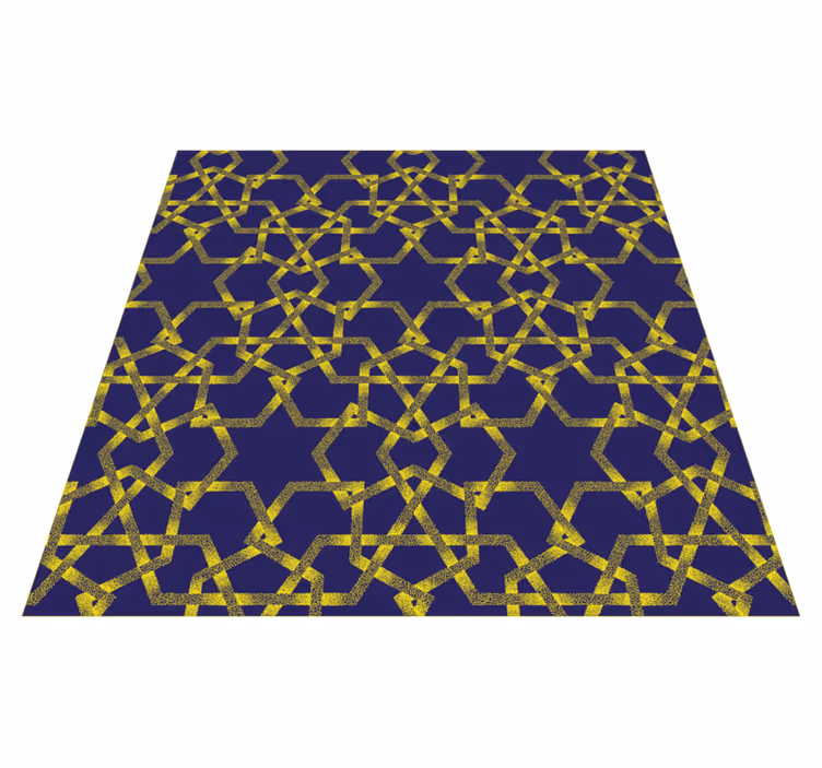 Blau-gelbe Sterne moderner Vinylteppich - TenStickers