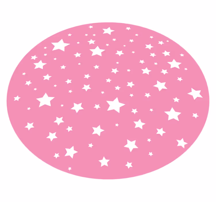 Rosa Sterne Kinder Vinyl Teppich - TenStickers