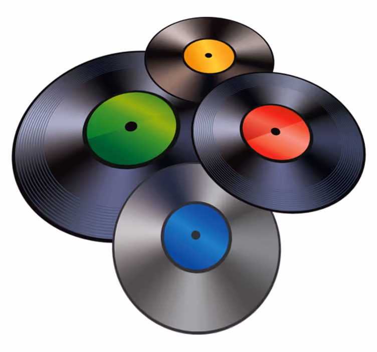 Schallplatten Vintage Vinyl Teppich - TenStickers