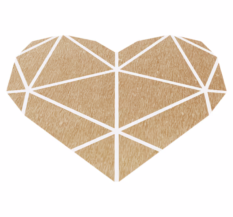Vinylteppich geometrisch Beiges Herz - TenStickers