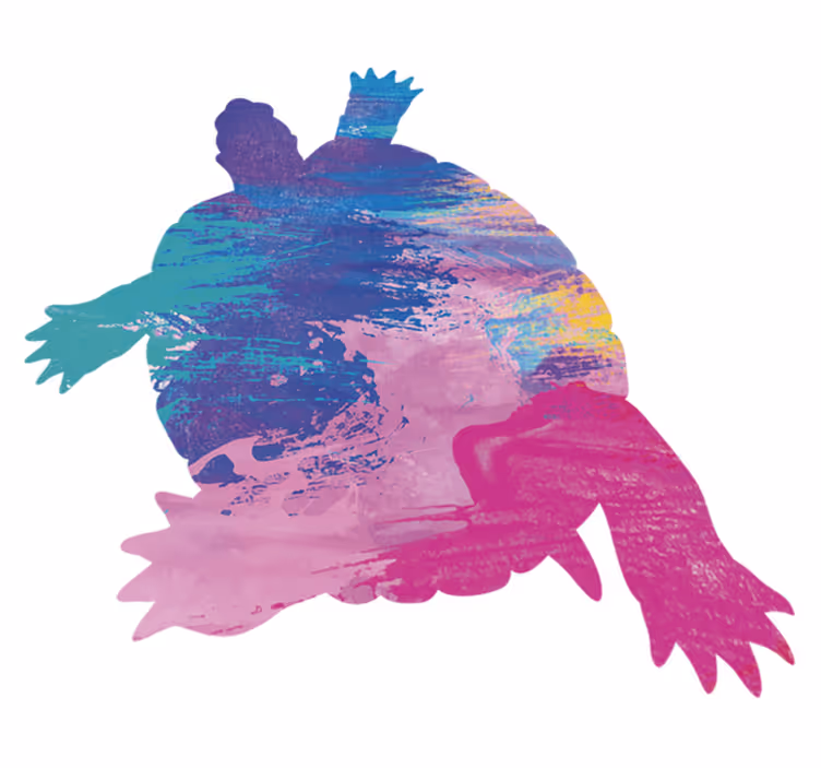 Vinyl Teppich Tiere bunte schildkrötensilhouette - TenStickers