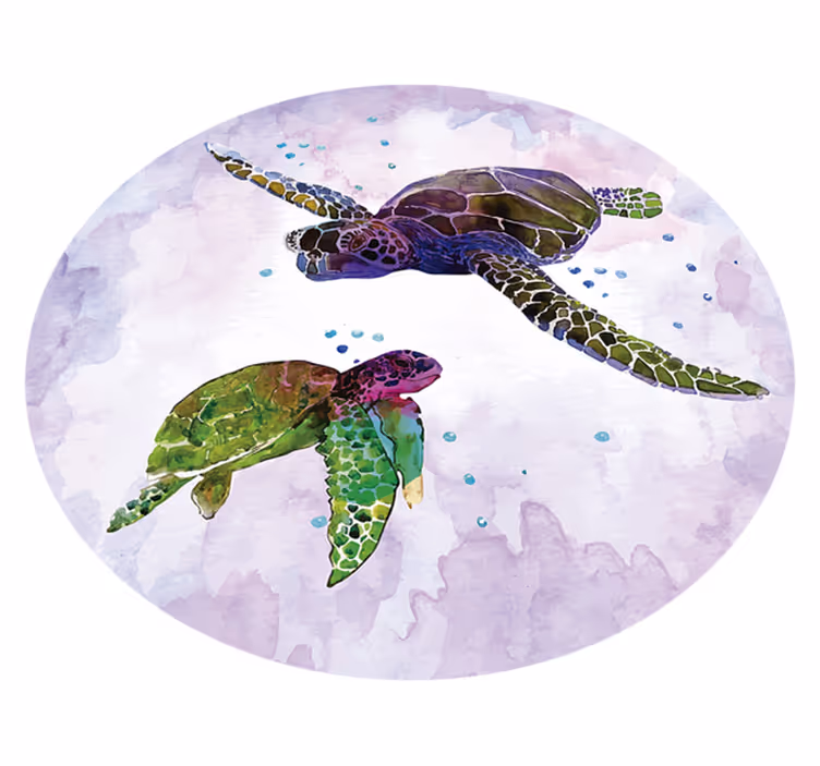 Vinylteppich Tiere Kunst Schildkröten - TenStickers