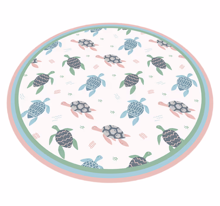 Vinyl Teppich kindlich schildkröten-spielkreis - TenStickers