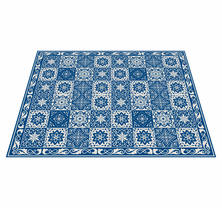 Blaue Fliesen Vinyl Teppich klassisch - TenStickers