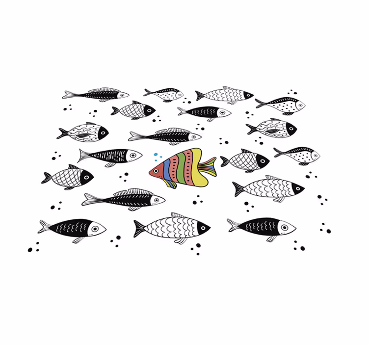 Vinylteppich Fische Gegen den Strom - TenStickers