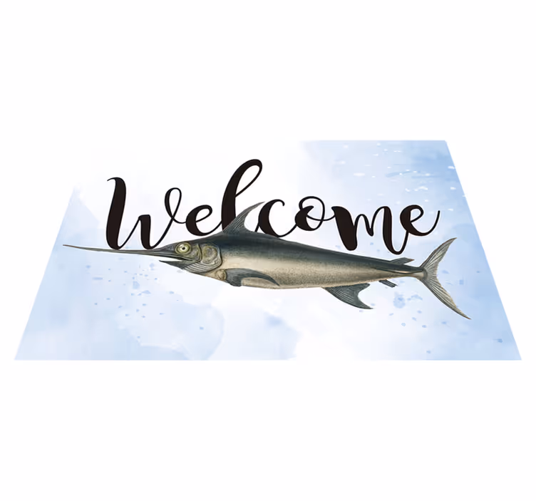 Vinyl Teppich Text willkommen, fisch, abbildung - TenStickers