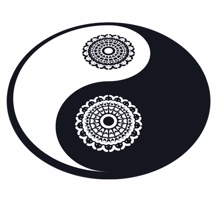 Vinyl Teppich Mandala yin-yang-mandala - TenStickers