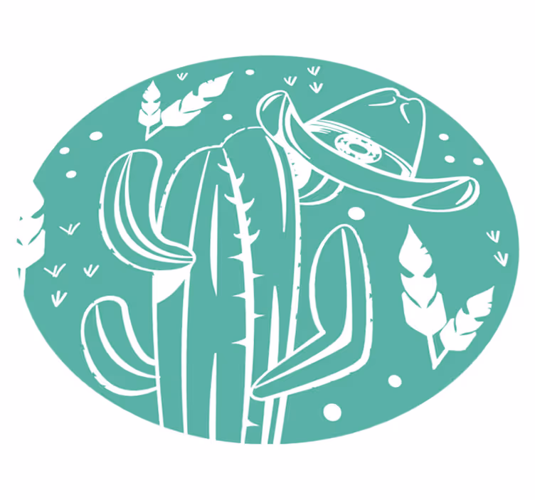 Vinyl Teppich Blumen botanisches kaktusthema - TenStickers