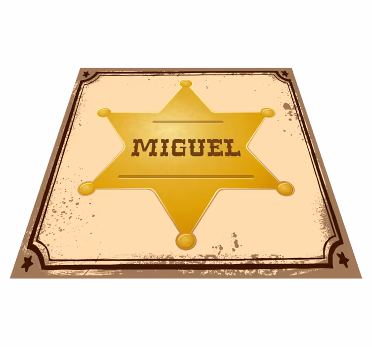 Vinyl Teppich mit Namen personalisiertes sheriff-abzeichen - TenStickers