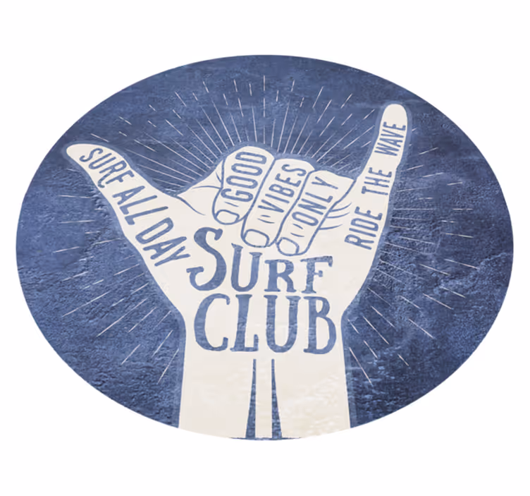 Vinyl Teppich Text emblem des surfclubs - TenStickers