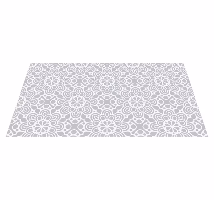 Vinylteppich modern Weiß grau blumige formen vinyl teppich - TenStickers