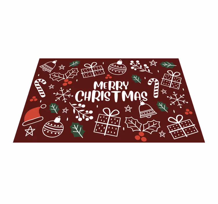 Vinylteppich grün Frohe weihnachten lustige vinylrugs - TenStickers