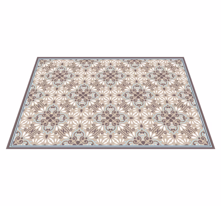Vinyl Teppich Küche Beige weißer mosaik-vinylteppich - TenStickers