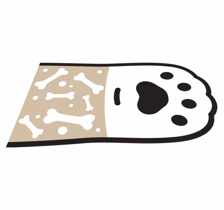 Vinylteppich Tiere Hundepfotenabdruck und knochen - TenStickers