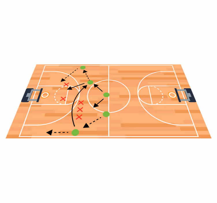 Vinylteppich Jugendliche Basketball-taktik - TenStickers