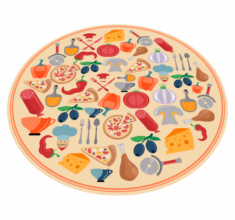 Vinylteppich Jugendliche Ikonen des italienischen essens - TenStickers