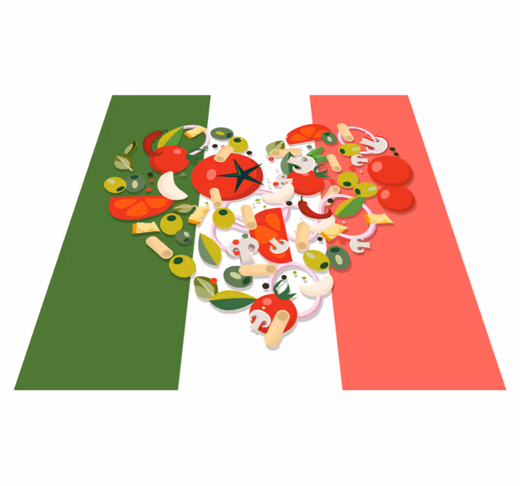 Vinylteppich Weltkarte Italien essen flagge - TenStickers