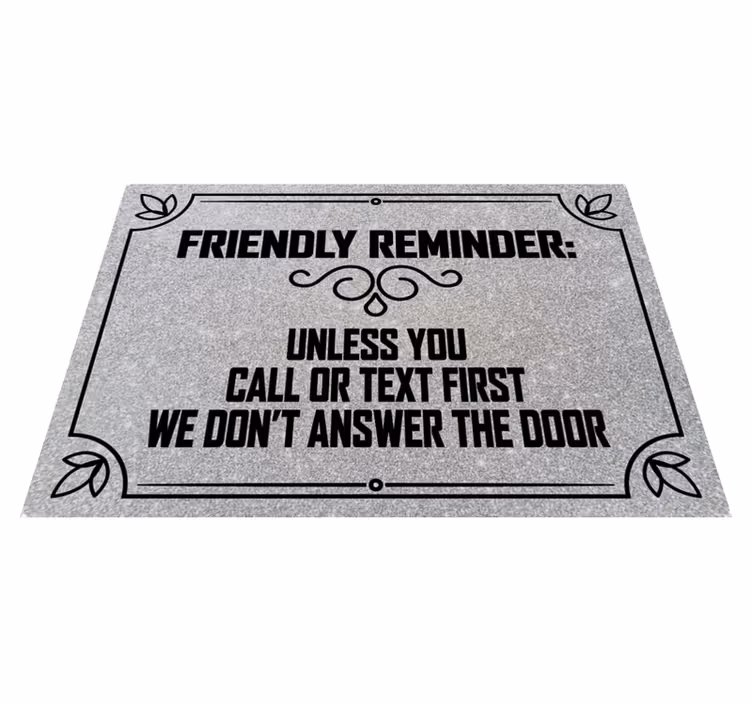 Vinyl Teppich Text freundlicher erinnerungsalarm - TenStickers