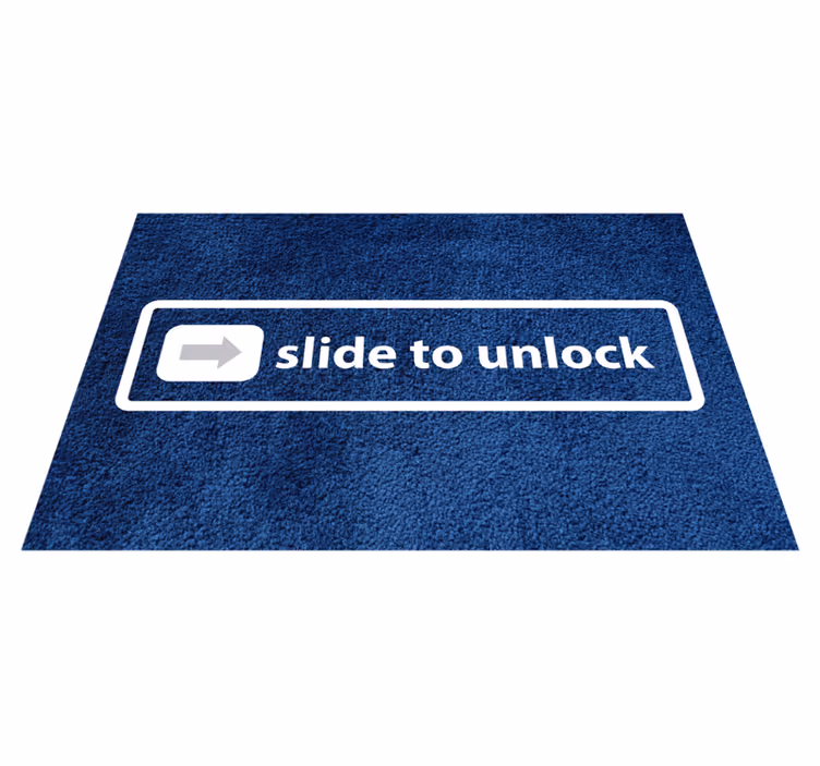 Vinyl Teppich Text design zum entsperren mit schieberegler - TenStickers