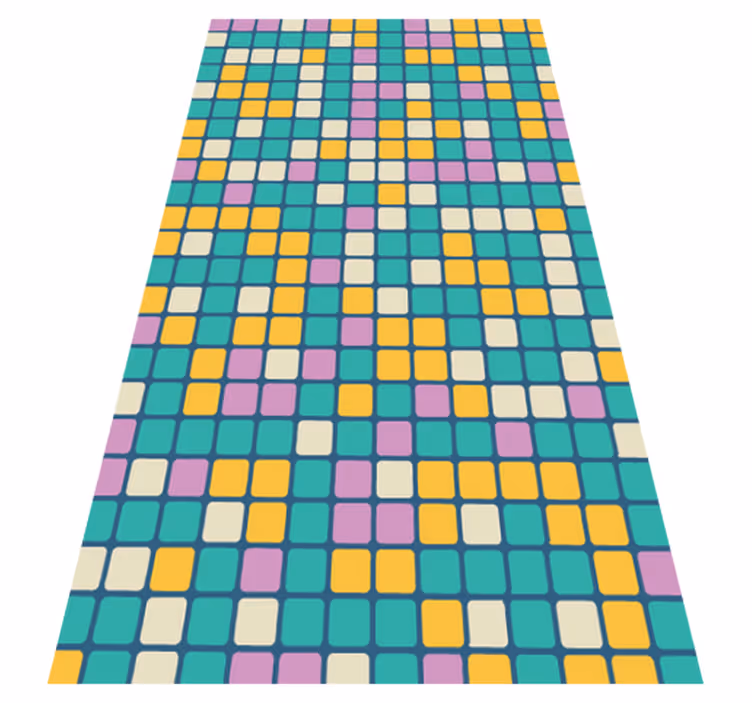 Vinyl Teppich geometrisch buntes gittermuster - TenStickers