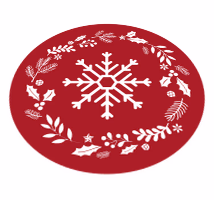 Schneeflocken und holly christmas vinyl teppich - TenStickers