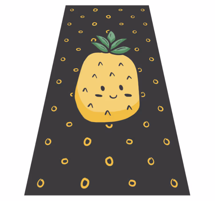 Vinylteppich Blumen Vinyl teppich ananas mit blättern - TenStickers