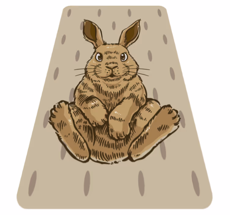 Vinyl Teppich Baby sitzende hasenillustration - TenStickers