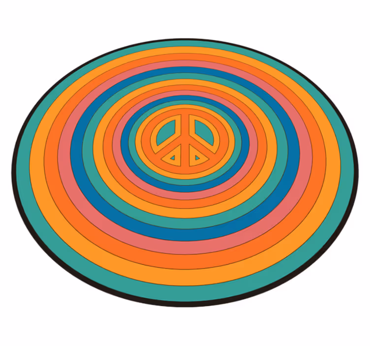Vinyl Teppich Jugendzimmer buntes friedenssymbol - TenStickers