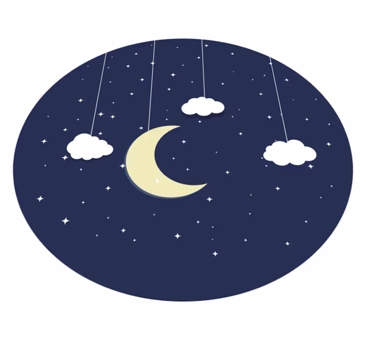 Vinyl Teppich Kinder sternennacht-thema - TenStickers