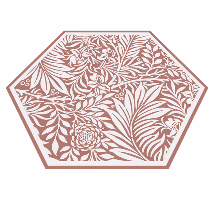 Vinyl Teppich Blumen florale symmetrie sechseck - TenStickers