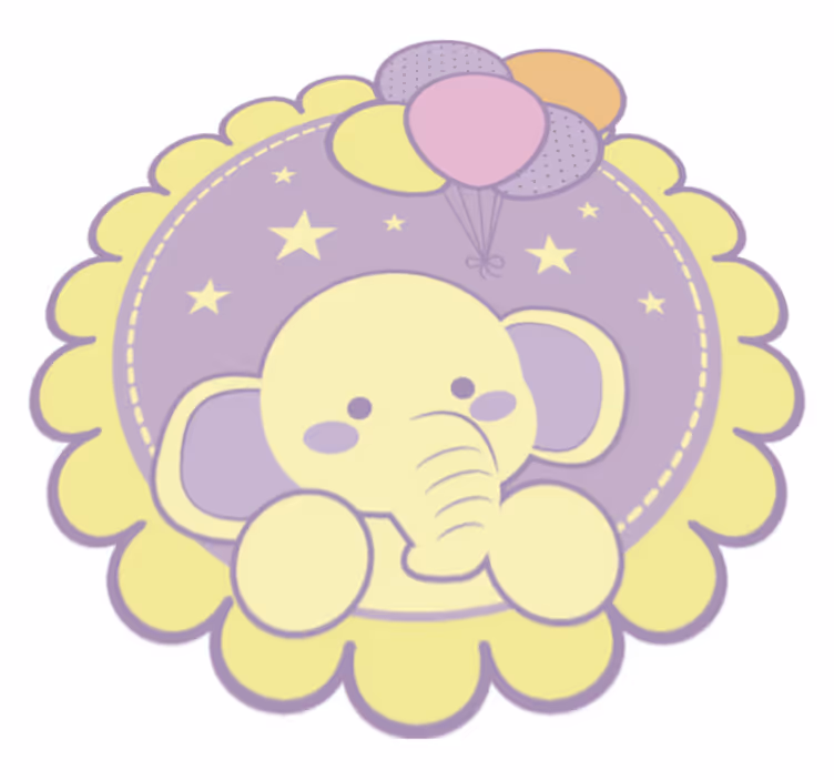 Vinyl Teppich Kinder elefantenballons - TenStickers