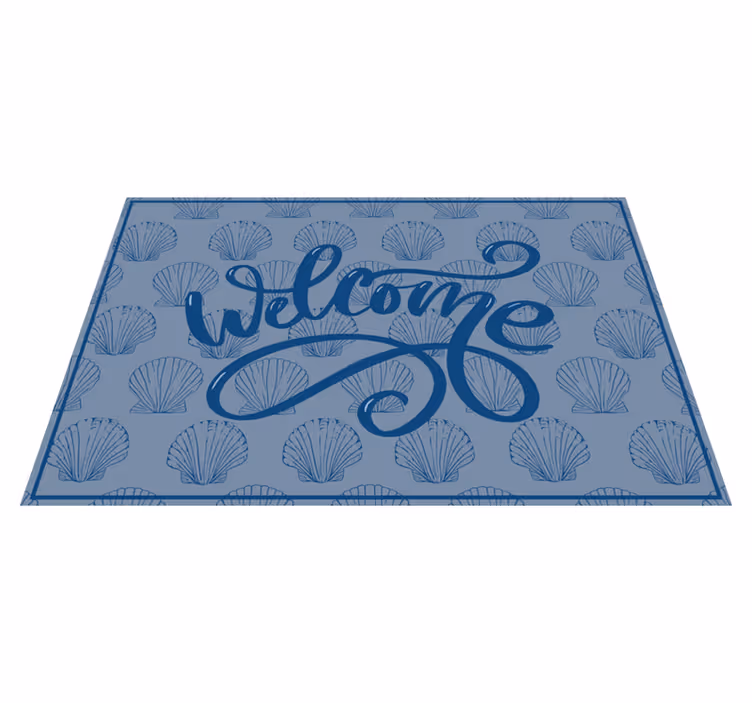 Vinyl Teppich Text seashell-willkommensskript - TenStickers