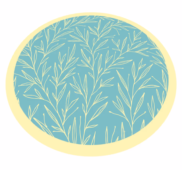 Vinyl Teppich Blumen botanisches rundes motiv - TenStickers