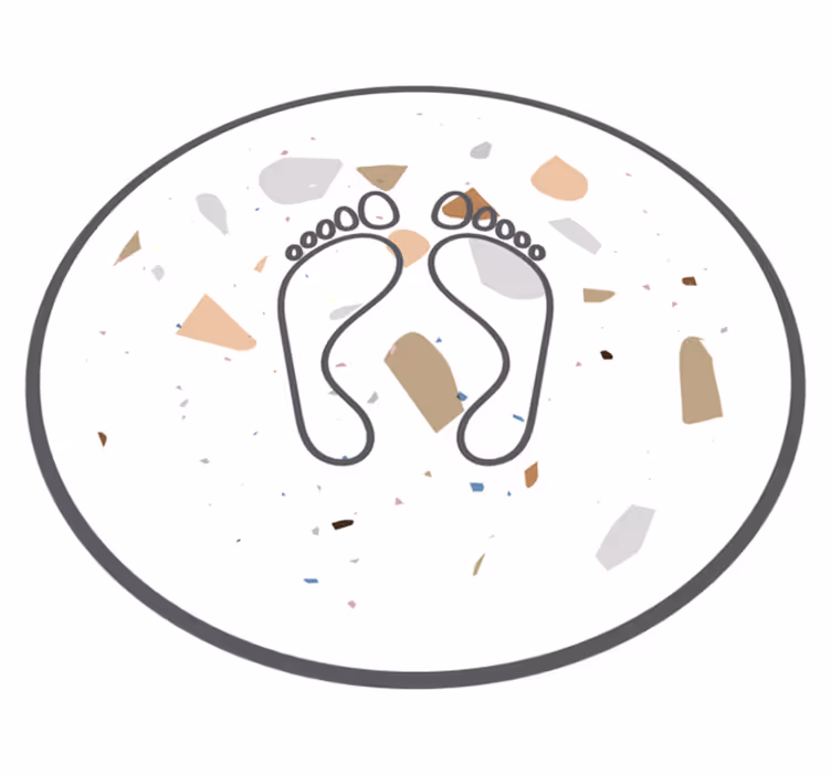 Vinyl Teppich rund Terrazzo-fußabdrücke - TenStickers