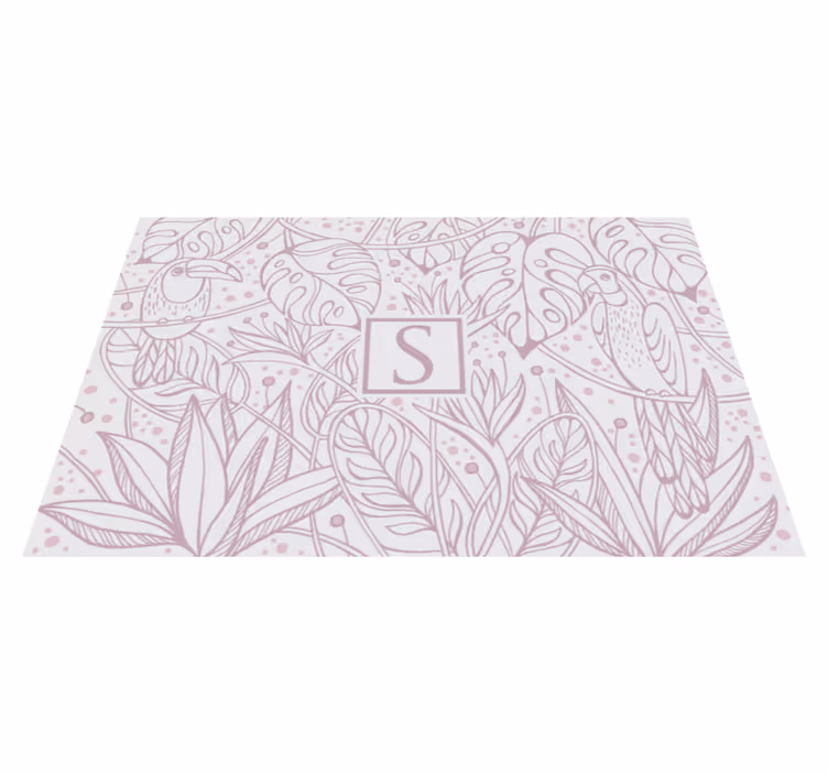Vinylteppich Natur Rosa personalisierter dschungel - TenStickers